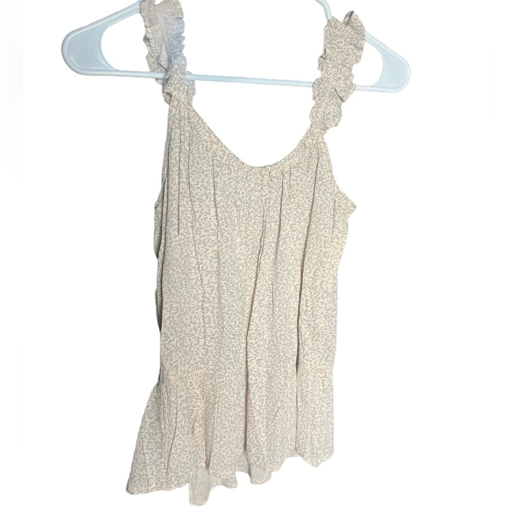 Sim & Sam Leopard Print Ruffle Strap Boho Tank Top Small - Picture 6 of 6